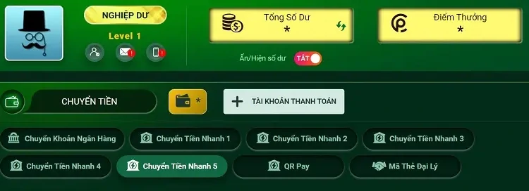 Nạp và rút tiền đa kênh VIP Betvip - Betvip